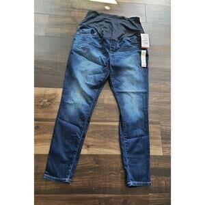 Ingrid & Isabel Women's Over the Belly Dark Blue Skinny Maternity Jeans Size 14